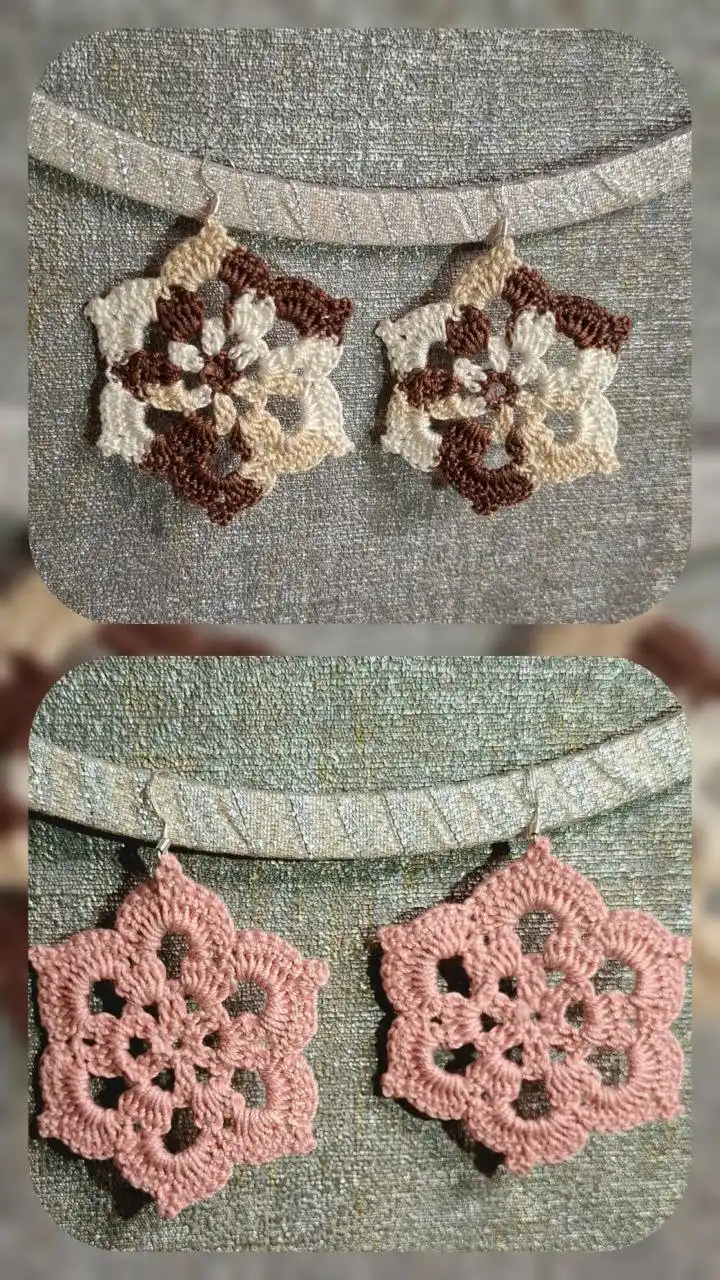 Вязаные серьги