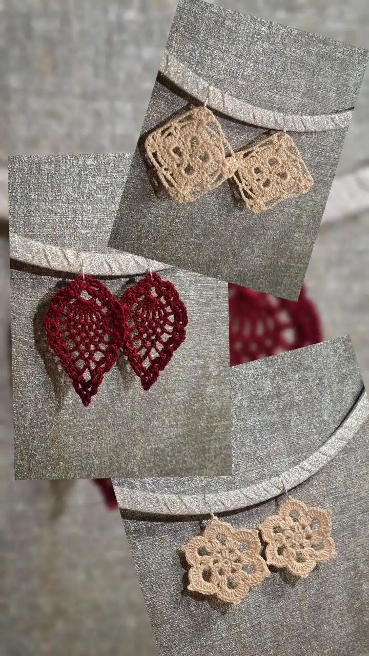 Вязаные серьги