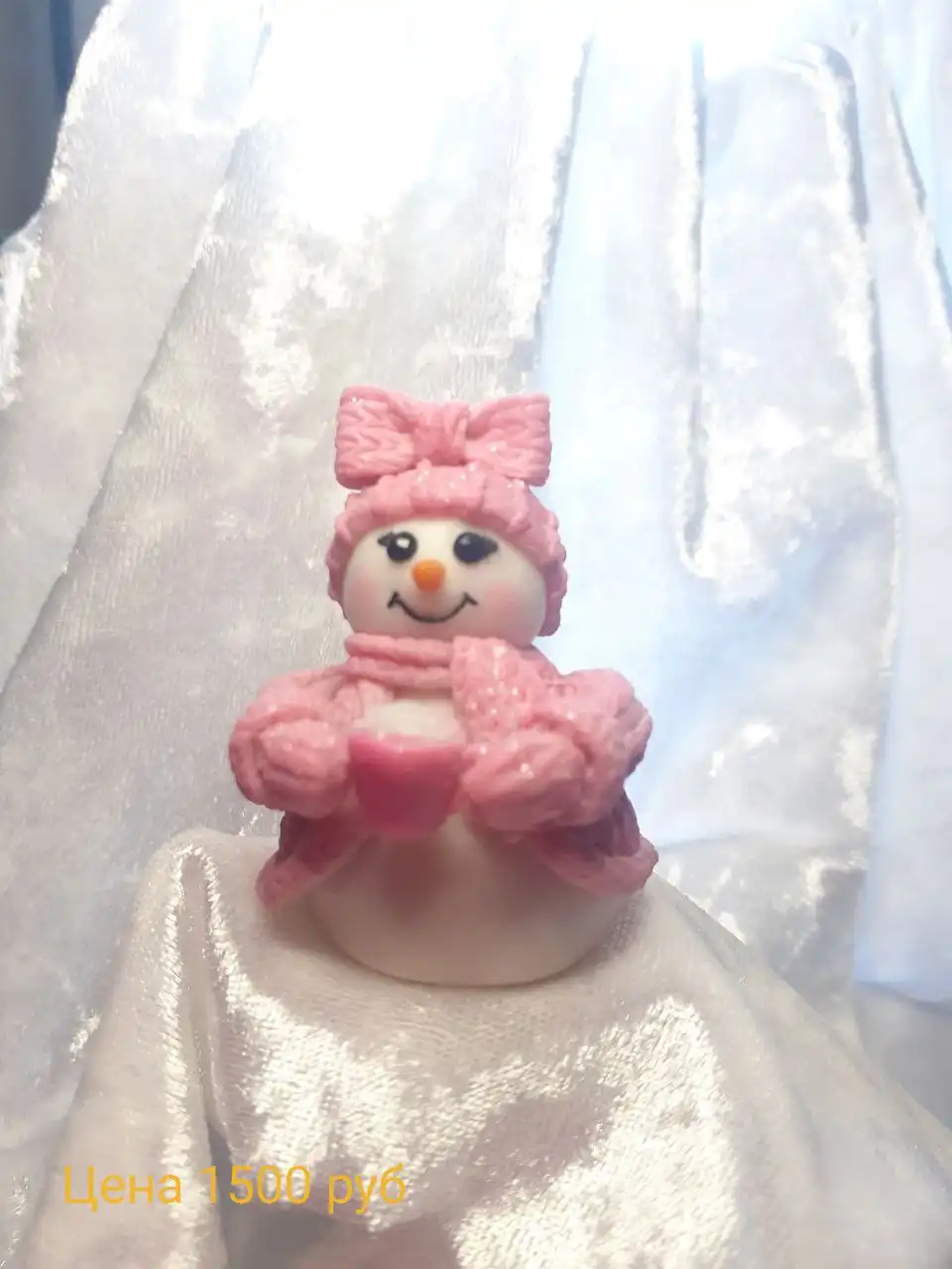 Новогодние игрушки и цветы ручной работы из холодного фарфора