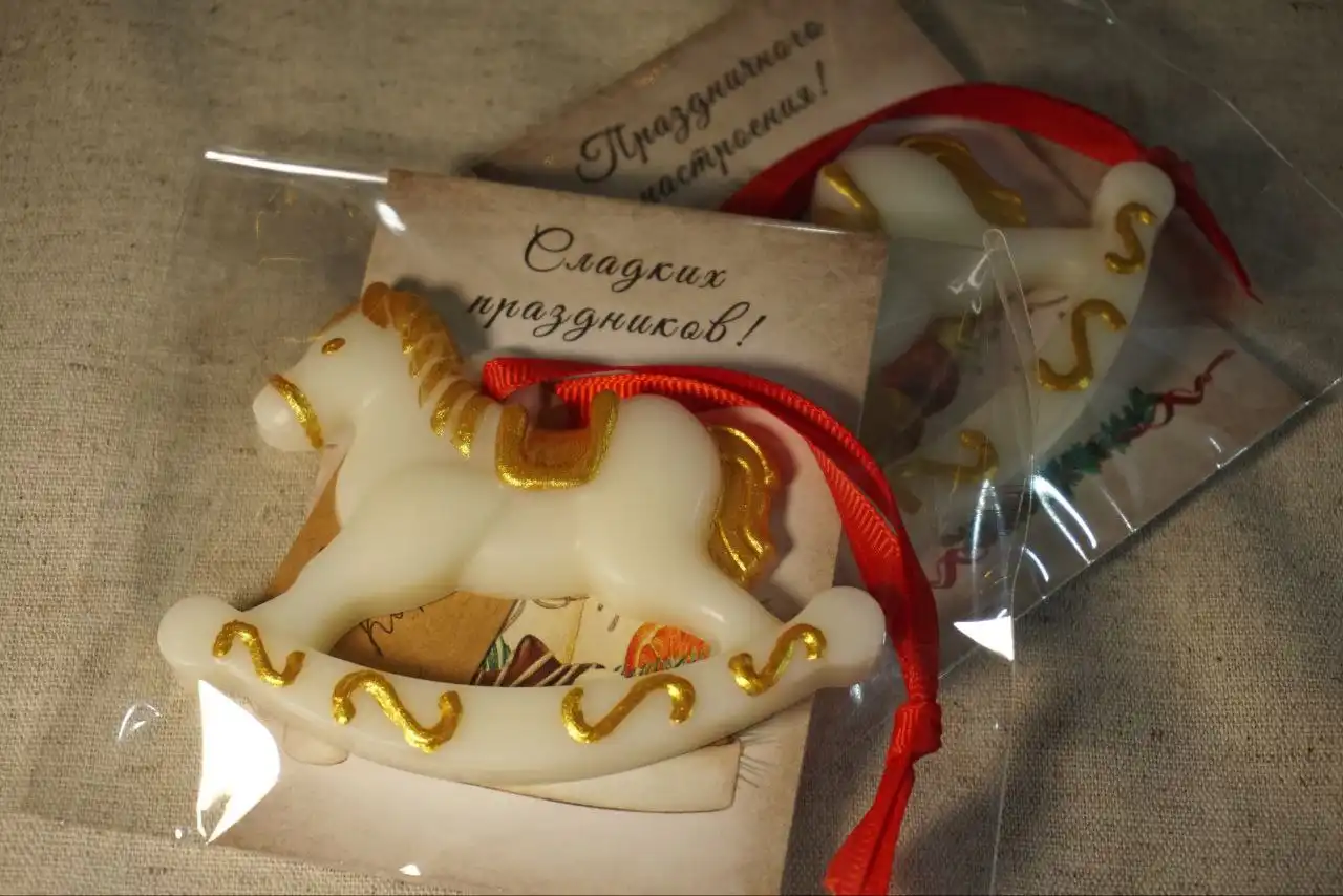 Аромасаше лошадка и ёлочка, восковые мелтсы для аромалампы