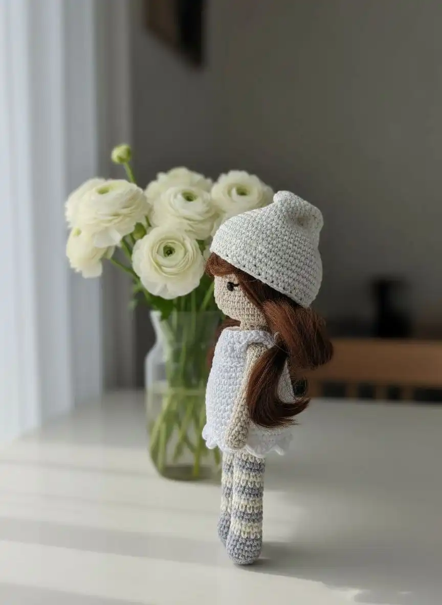 Вязаная кукла ручной работы