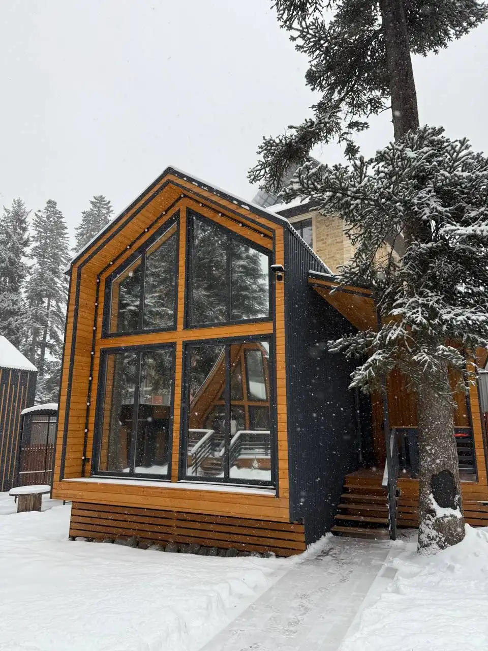 Аренда атмосферных домиков в Домбае на Новый год 2026
