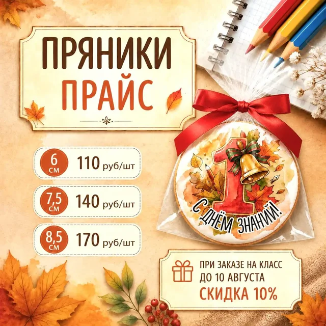 Пряники ручной работы к 1 сентября - Картины и постеры в Ставрополь