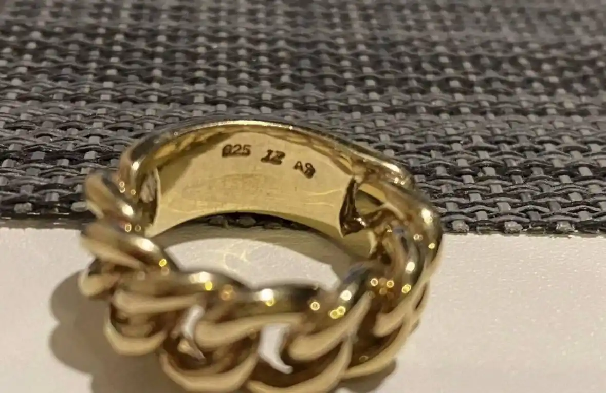 Серебряное позолоченное кольцо