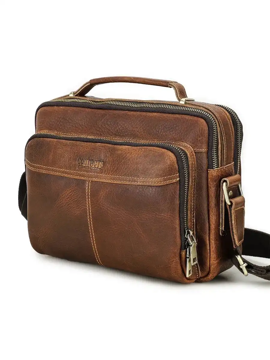 Кожаная барсетка новая