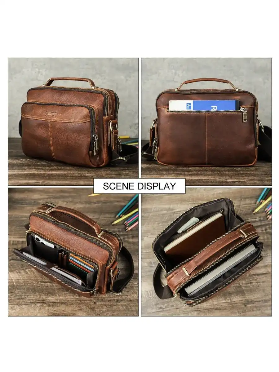 Кожаная барсетка новая