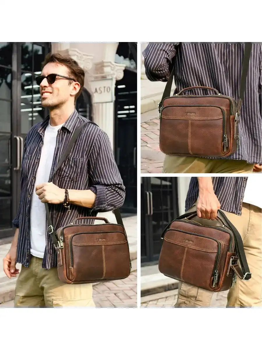 Кожаная барсетка новая