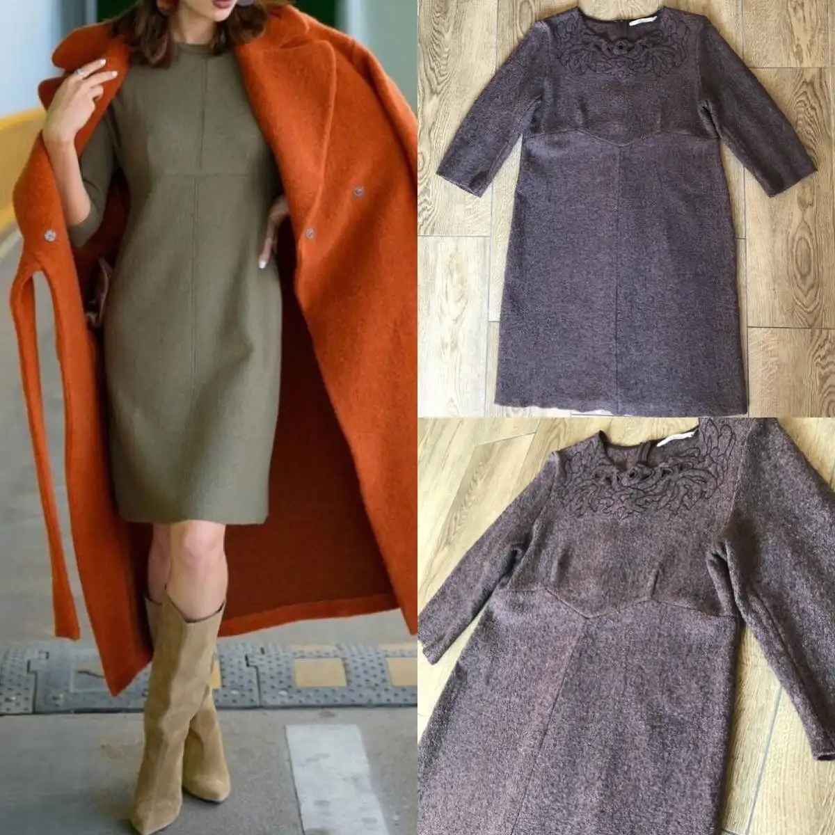 Тёплое платье LINORUSSO из русского льна и итальянской шерсти