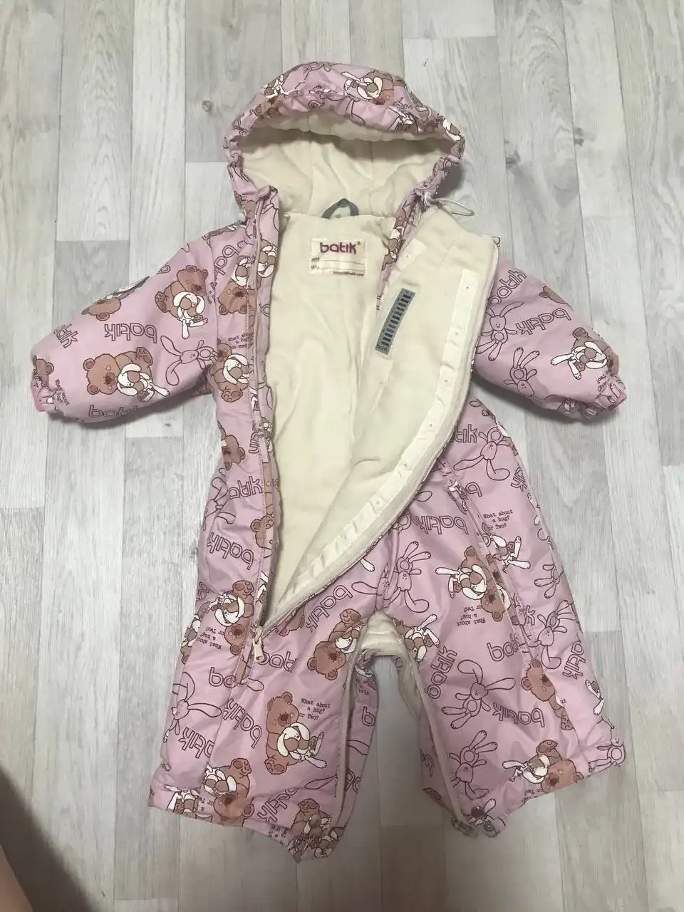 Детский комбинезон-трансформер розовый зима/осень