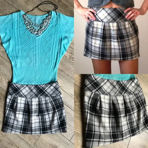 Теплая юбка в клетку, шерсть, размер 44 - Одежда в Балашиха