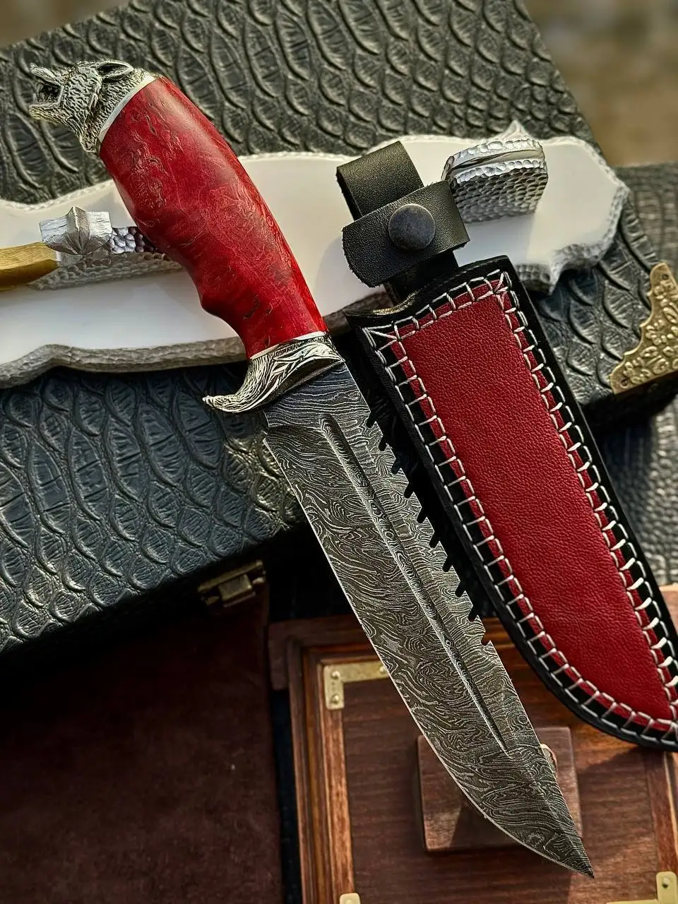 Бюджетные ножи из дамасской стали Волки - Ножи (Барахолка) в Махачкала