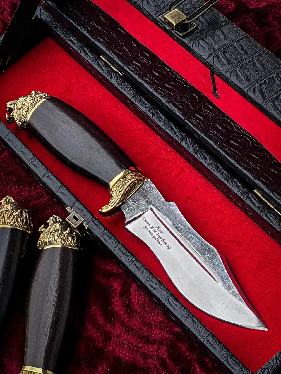 Нож 'Лев' из стали х12мф с кожаными ножнами - Ножи (Барахолка) в Махачкала