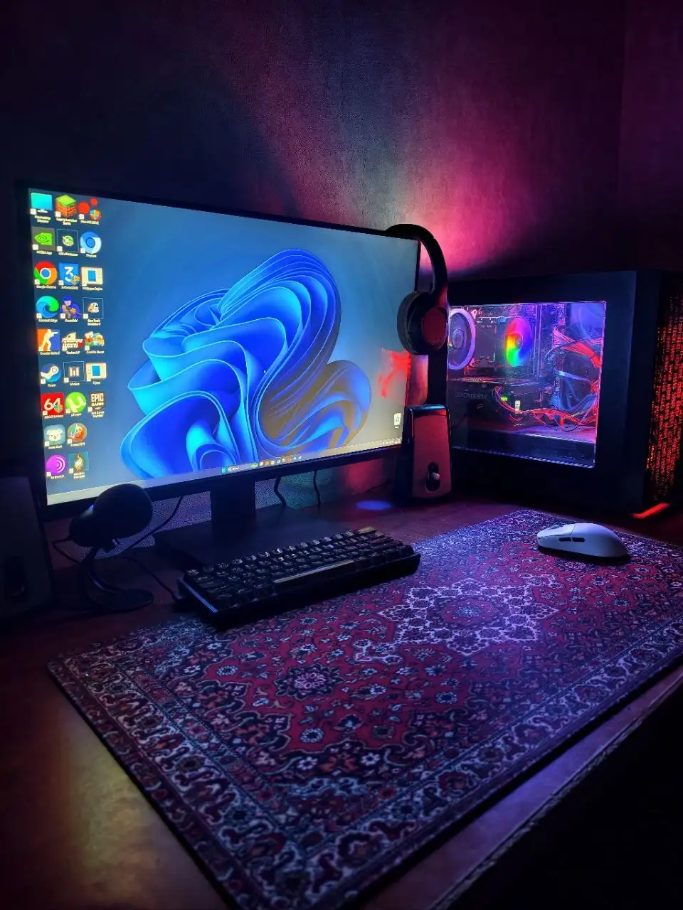 Игровой ПК с монитором и периферией - Компьютерная техника (Электроника) в Карабудахкент