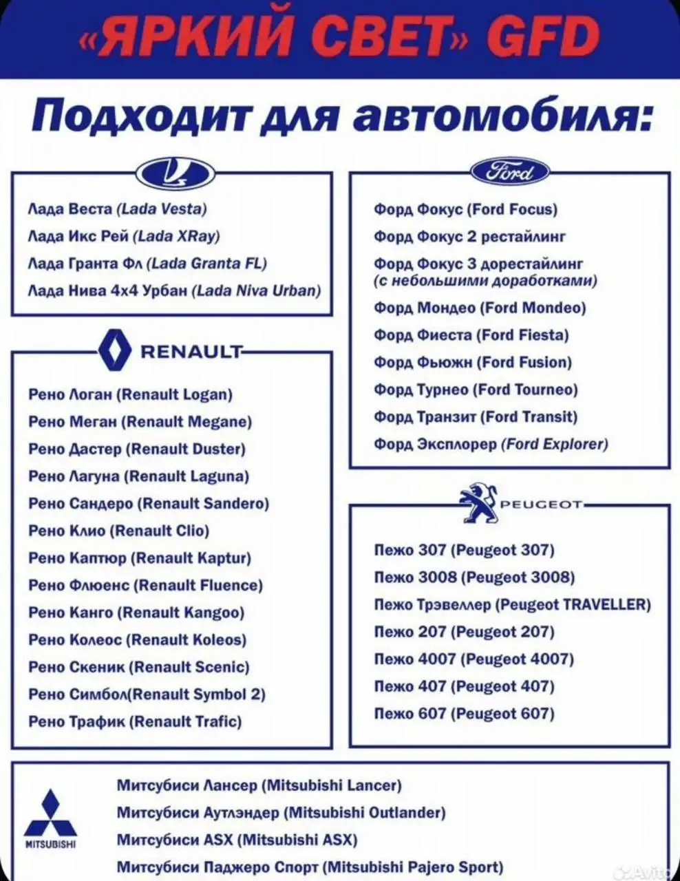 GFD Bi led птф туманки для авто - Led лампы (Запчасти) в Краснодар