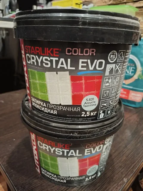 Затирка Litokol Starlike ColorCrystal EVO эпоксидная хамелеон S.820 Azzurro Taormina 2.5 кг - Спортивный инвентарь в Самара