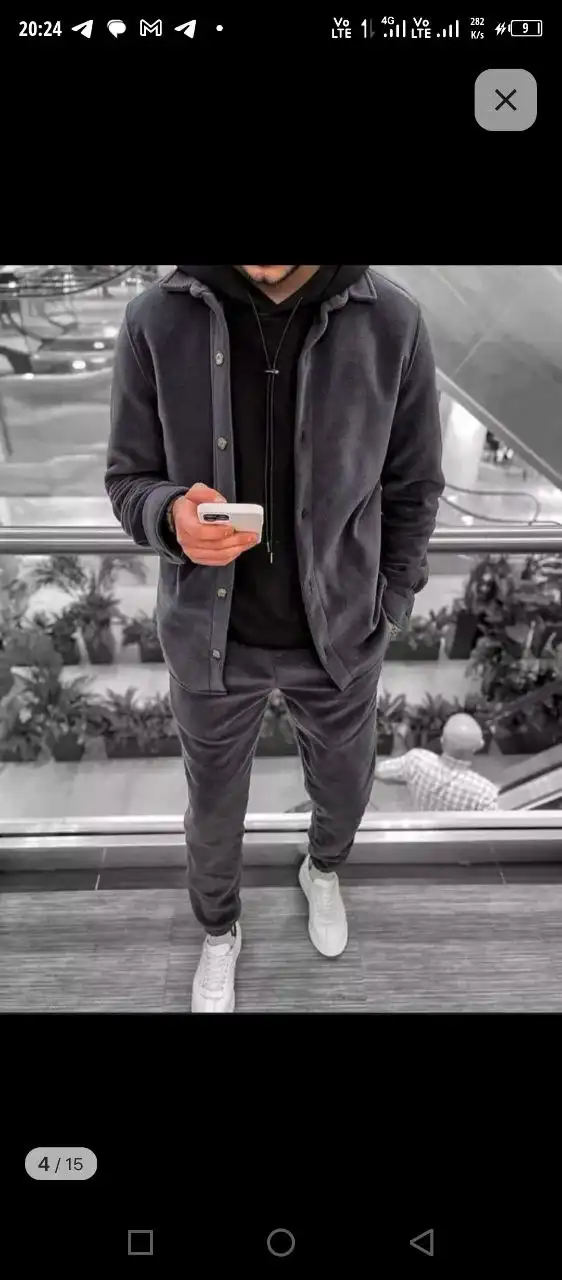 Продажа мужского флисового костюма серого цвета 50 размера