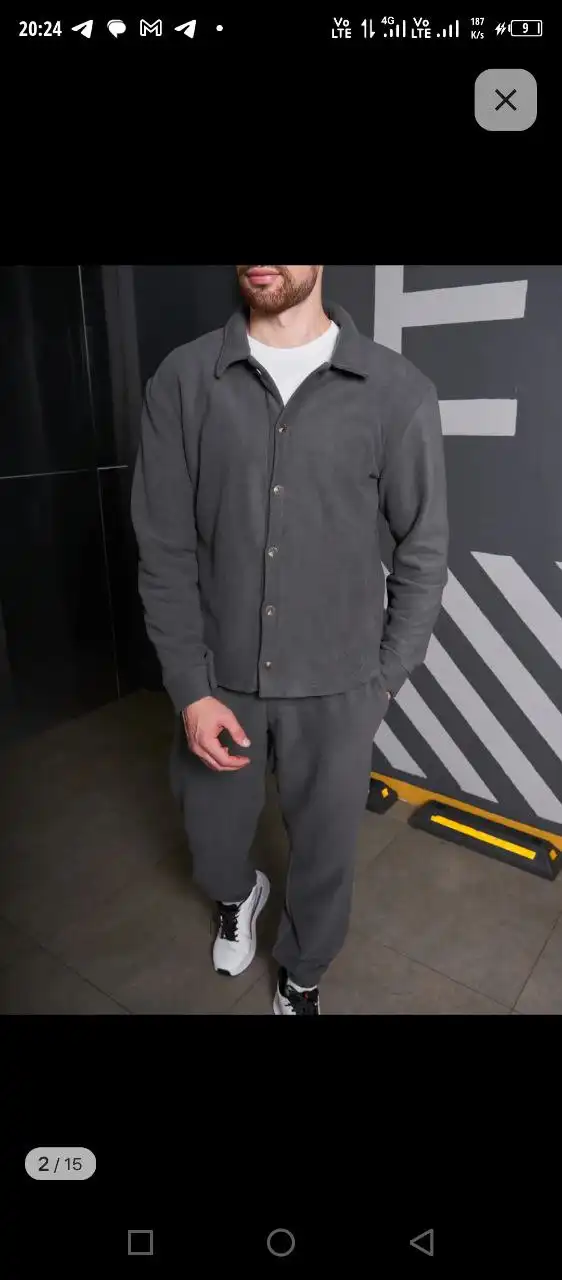 Продажа мужского флисового костюма серого цвета 50 размера