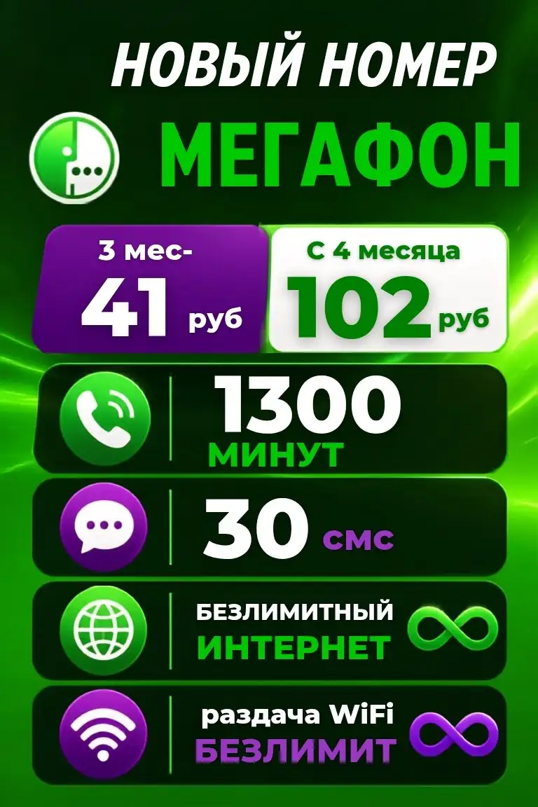 Продажа сим-карт Мегафон с безлимитным интернетом - Электроника в Махачкала