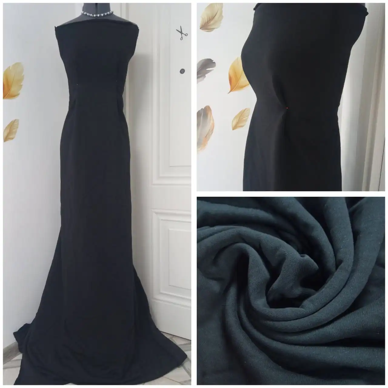 Петля 3-х нитка чёрная ширина 196см