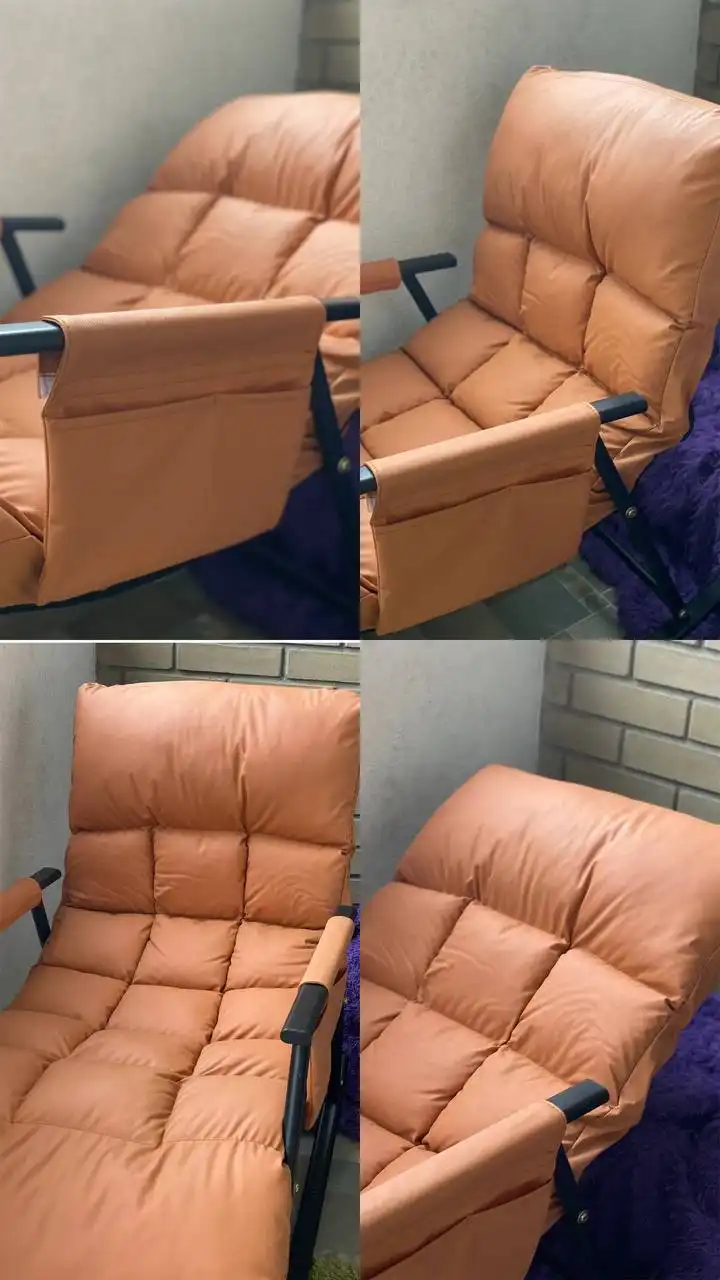 Два кресла-качалки терракотово-оранжевого цвета