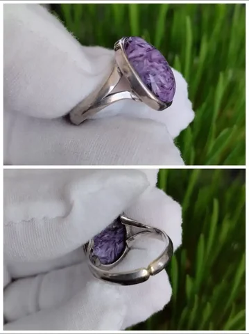 Кольцо серебро/чароит, размер от 17,5 - Прочее в Ростов-на-Дону