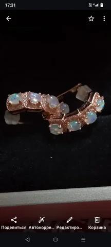 Серьги с опалами серебро 925 в позолоте - Хобби и отдых в Чебоксары