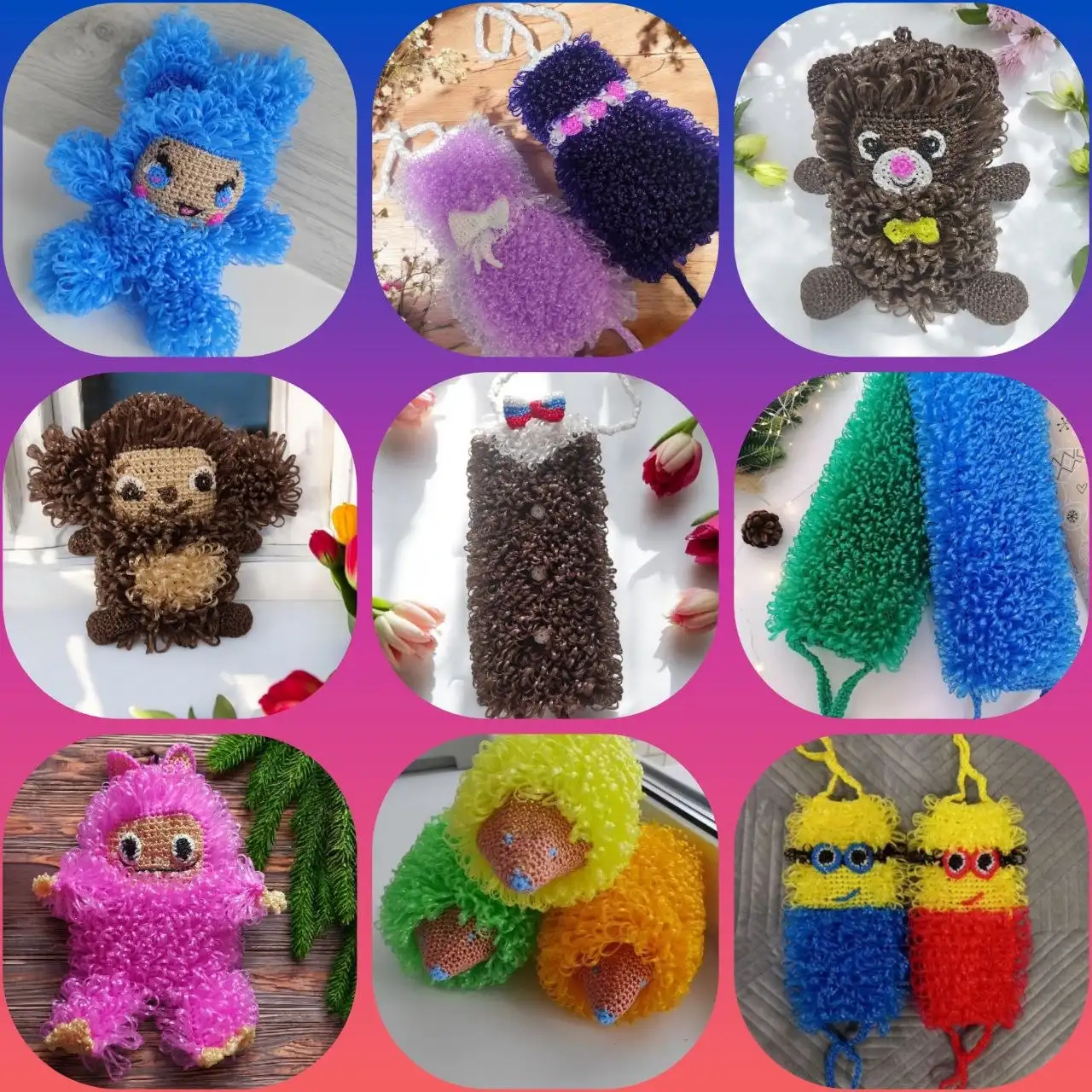 Вязаные мочалки и мочалки-игрушки ручной работы на заказ - Рукоделие (Хобби и отдых) в Чебоксары