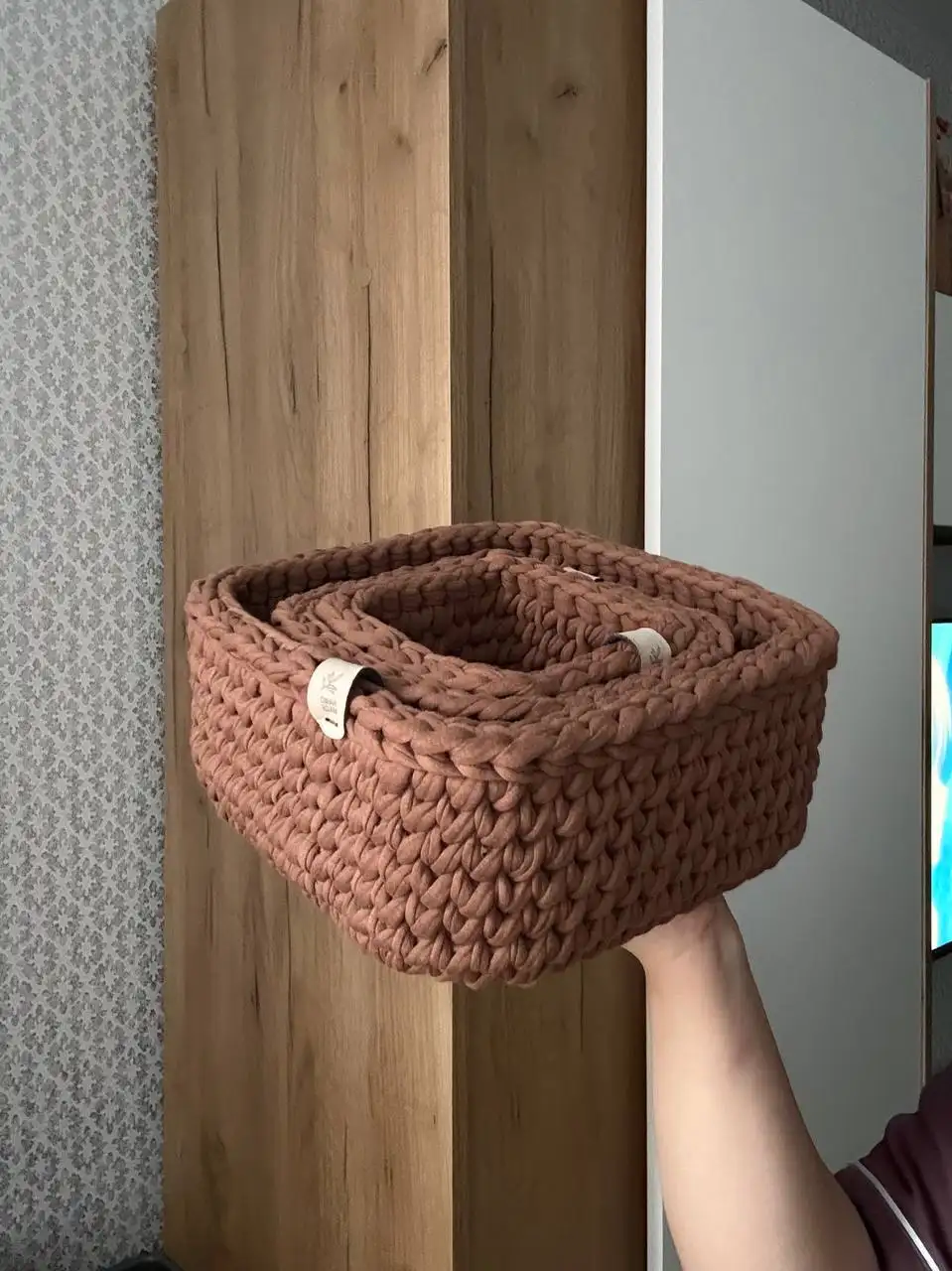 Вязаные корзины из трикотажной пряжи ручной работы - Рукоделие (Барахолка) в Чебоксары