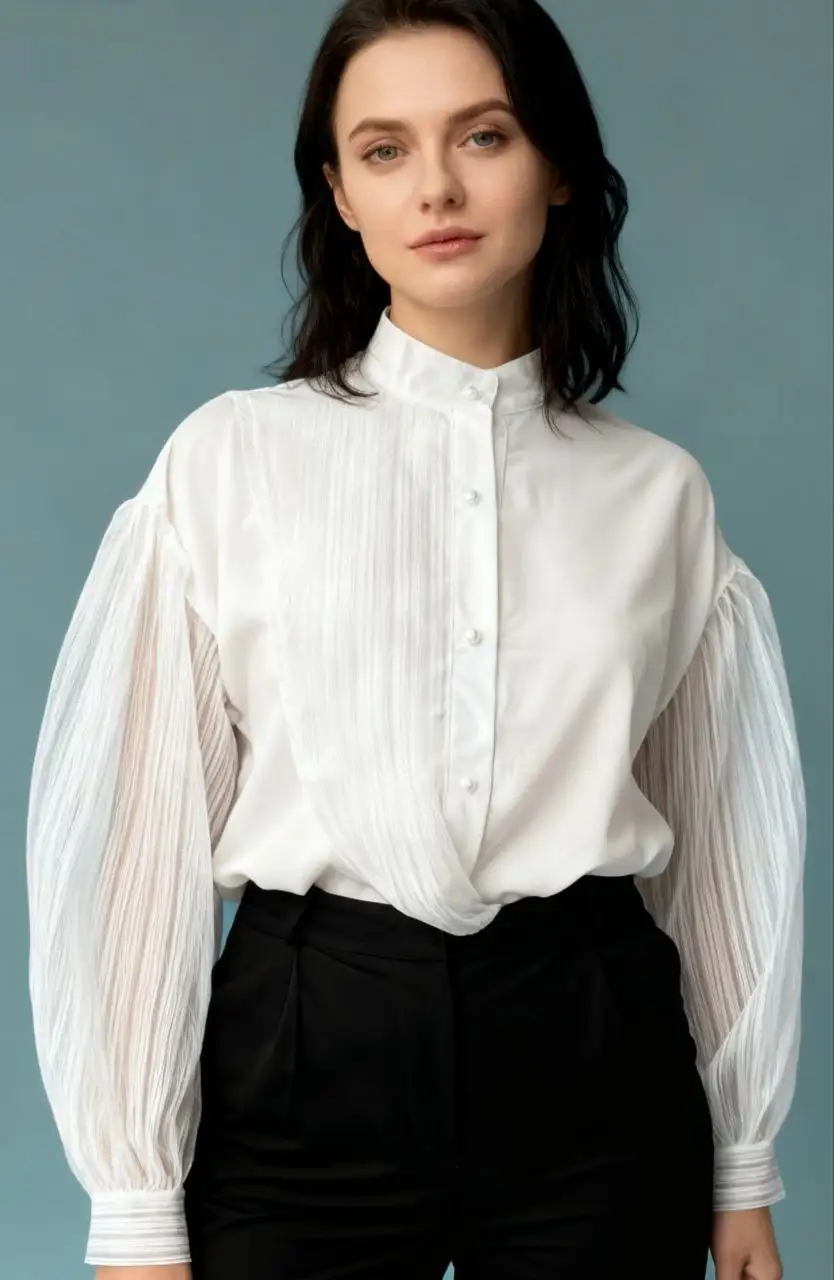 Блуза с объемными рукавами из фатина - Женская одежда (Одежда) в Чебоксары