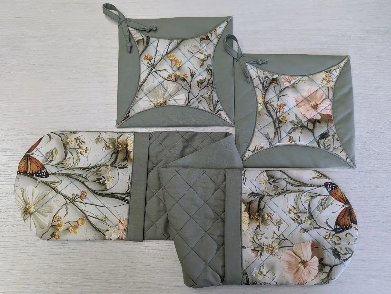 Набор прихваток ручной работы из хлопка - Текстиль для кухни (Для дома и дачи) в Ижевск