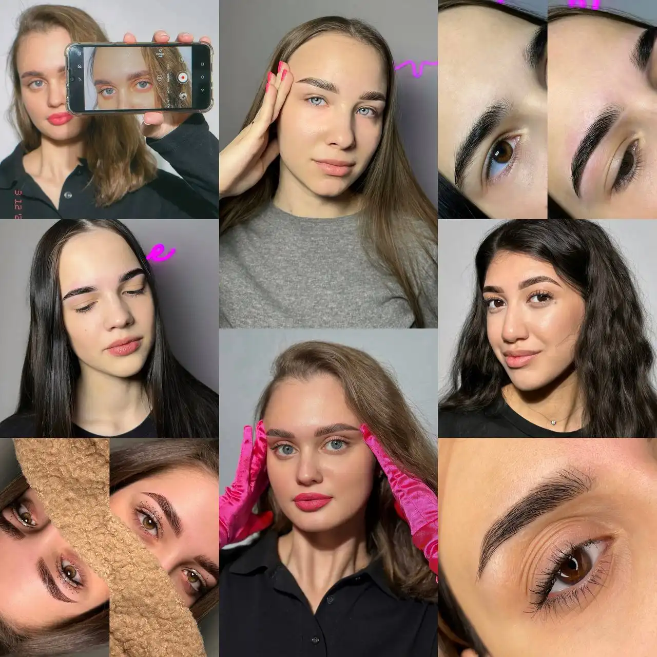 Услуги макияжа, причесок и бровей с обучением