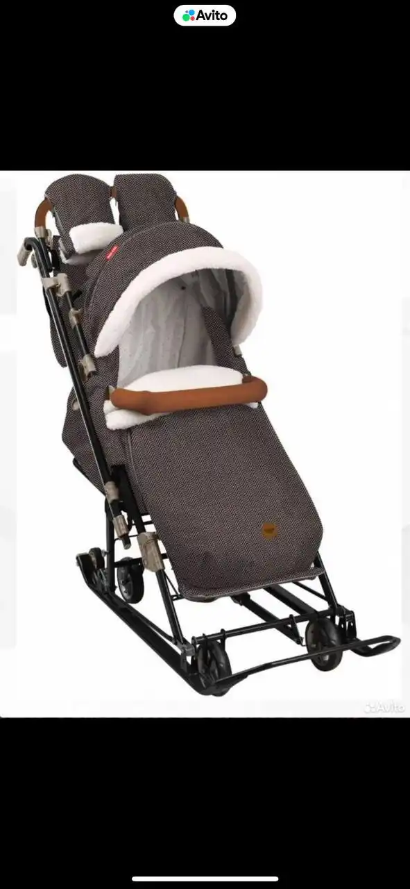 Санки детские складные с овчиной - Санки (Товары для детей) в Тюмень