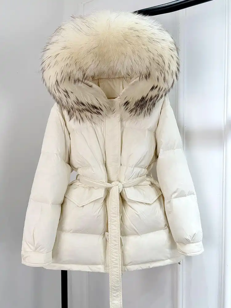 Пуховик зимний с гусиным пухом и съемным мехом