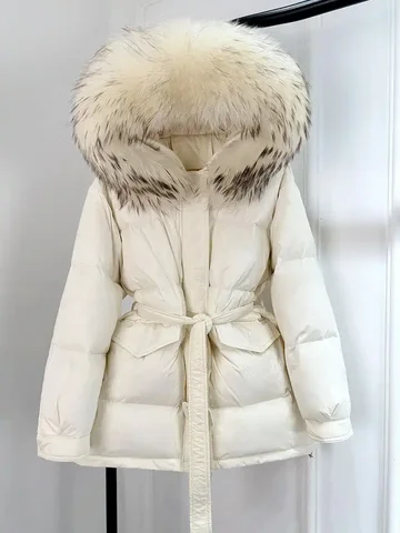 Пуховик зимний с гусиным пухом и съемным мехом - Одежда в Владивосток