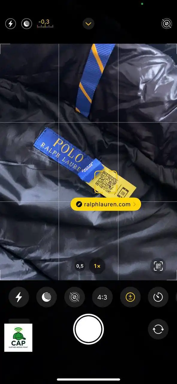 Зимний пуховик Polo чёрный глянцевый