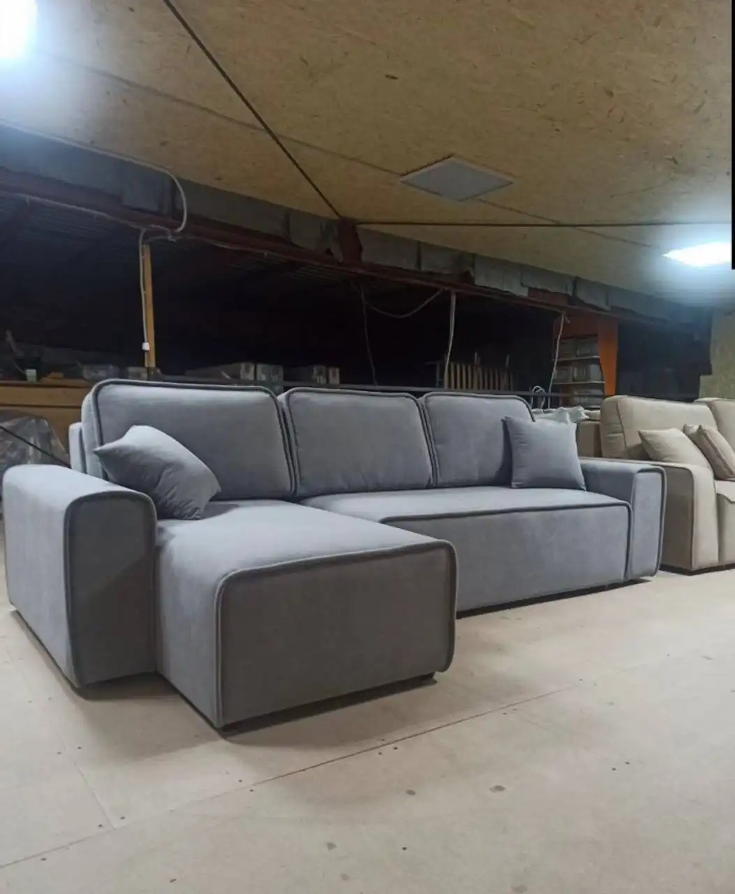 Диван угловой новый микровелюр с ящиком для белья