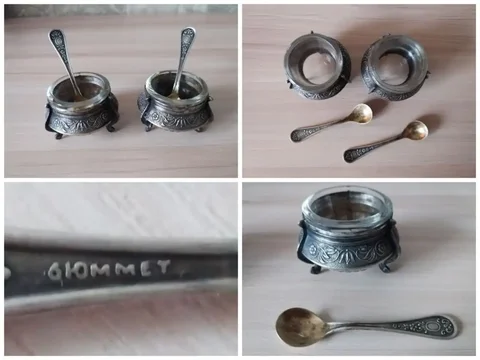 Солонки мельхиоровые с ложечками СССР 70-е годы - частное объявление в Владивосток