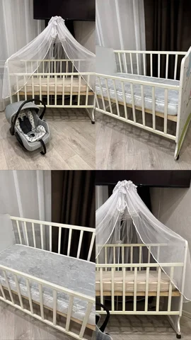 Кроватка с матрасиком, балдахином и аксессуарами - Товары для детей в Владивосток