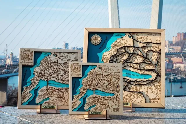 Карты города Владивостока с возможностью гравировки - Хобби и отдых в Владивосток