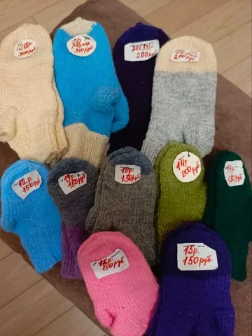 Детские носки ручной вязки из шерсти с эластаном - Школьные принадлежности в Владивосток