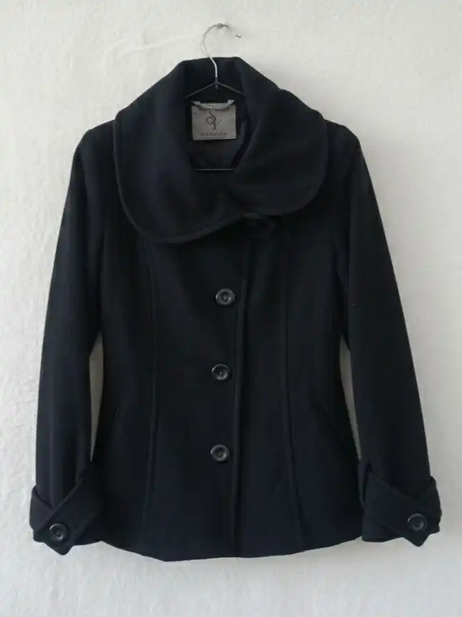 Женское пальто демисезонное черное шерсть мохер - Верхняя одежда (Одежда) в Владивосток