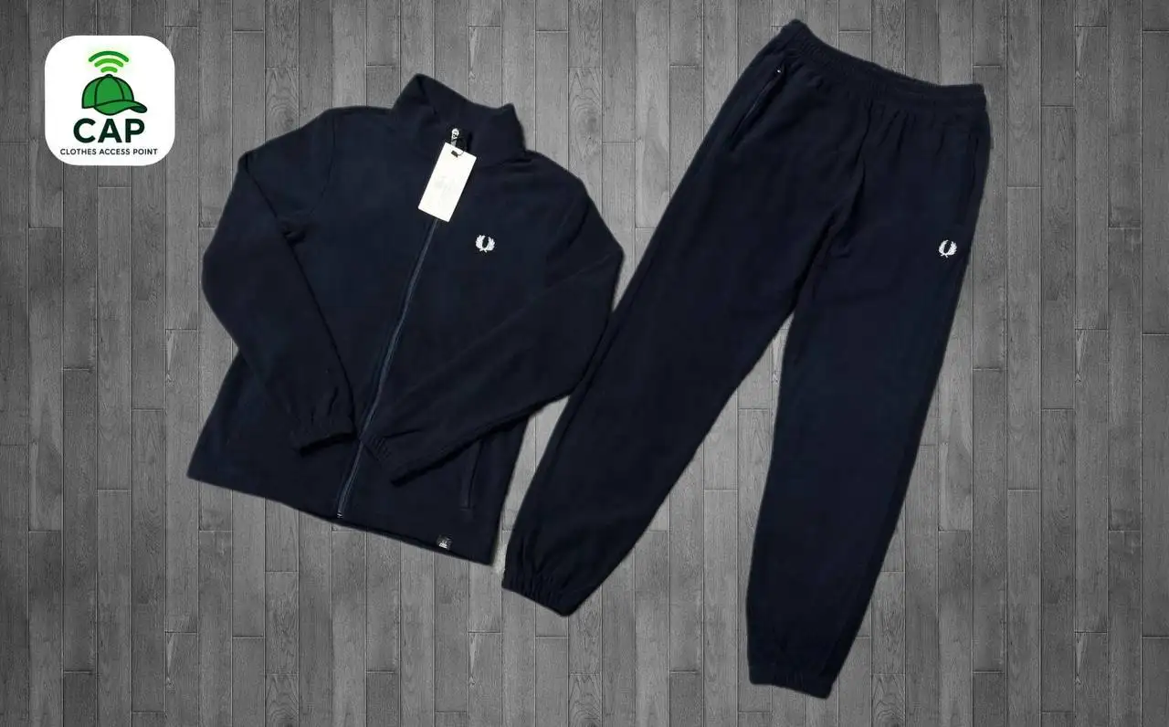 Утепленный спортивный костюм Fred Perry синий флисовый - Спортивная одежда (Одежда) в Владивосток