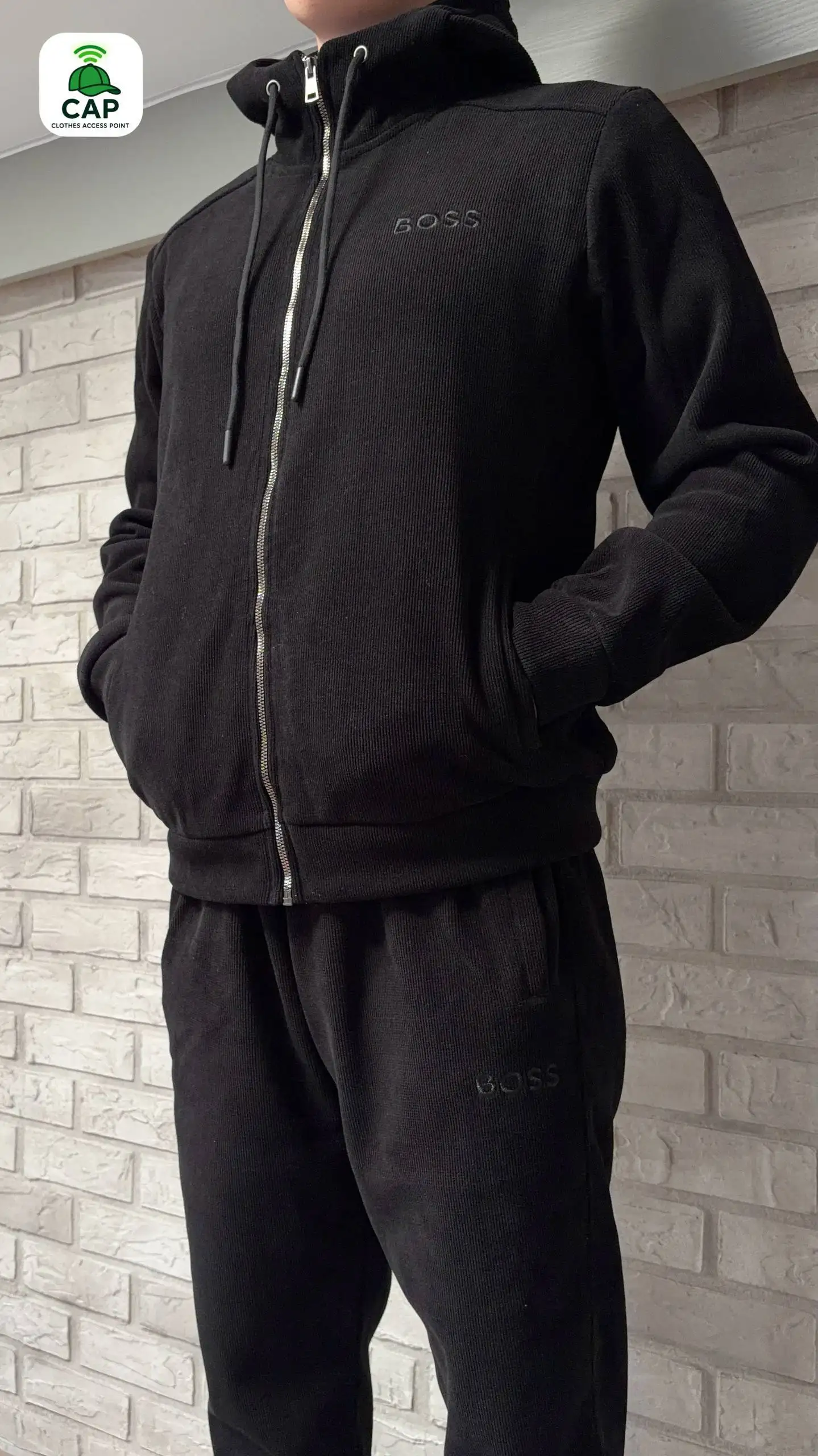 Утеплённый спортивный костюм Boss вельветовый с флисом - Спортивная одежда (Одежда) в Владивосток