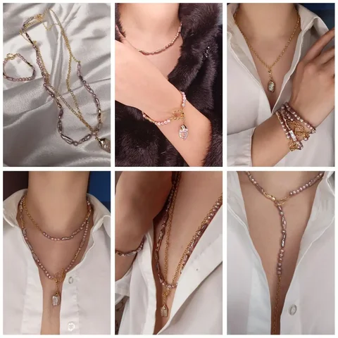 Комплект трансформер из натурального жемчуга с позолотой - Ювелирные изделия в Владивосток