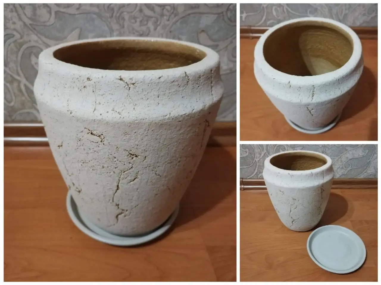 Цветочный горшок из шамотной глины с поддоном - Сад и огород (Для дома и дачи) в Владивосток