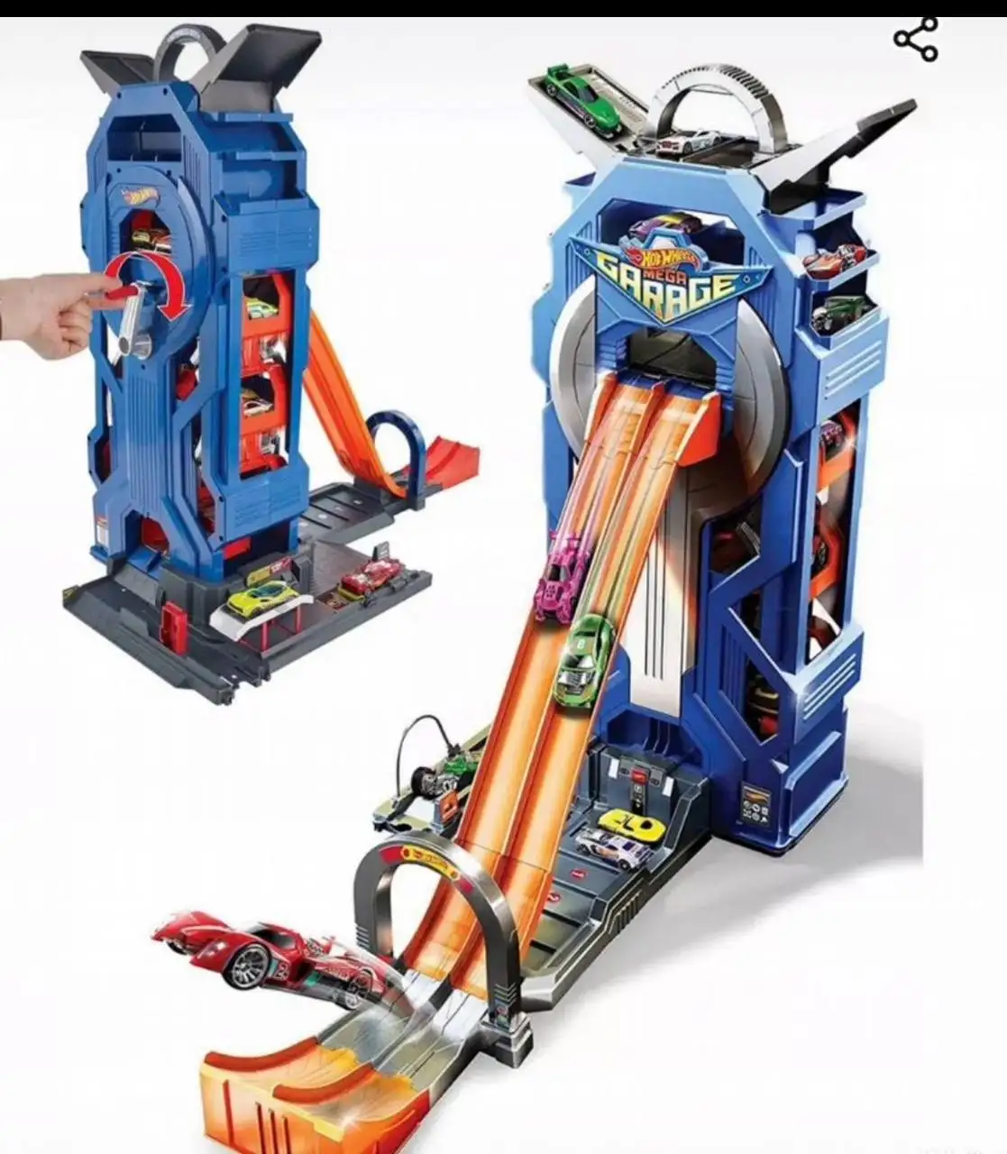 Гараж-лифт парковка Hot Wheels с 7 машинками - Коллекционные игрушки (Хобби и отдых) в Владивосток