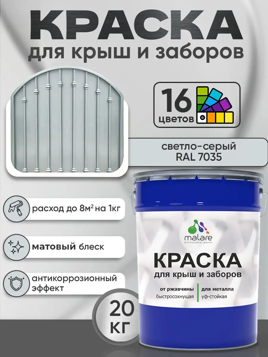 Краска по металлу Malare для крыш и заборов по ржавчине - Строительные материалы (Для дома и дачи) в Владивосток