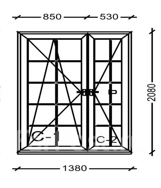 Пластиковая дверь Ш-138/В-208 с ручкой и ключом - Двери (Для дома и дачи) в Надеждинск