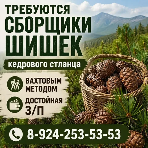 Вакансия: сбор кедровой шишки и стланца вахтовым методом - Курьер в Владивосток