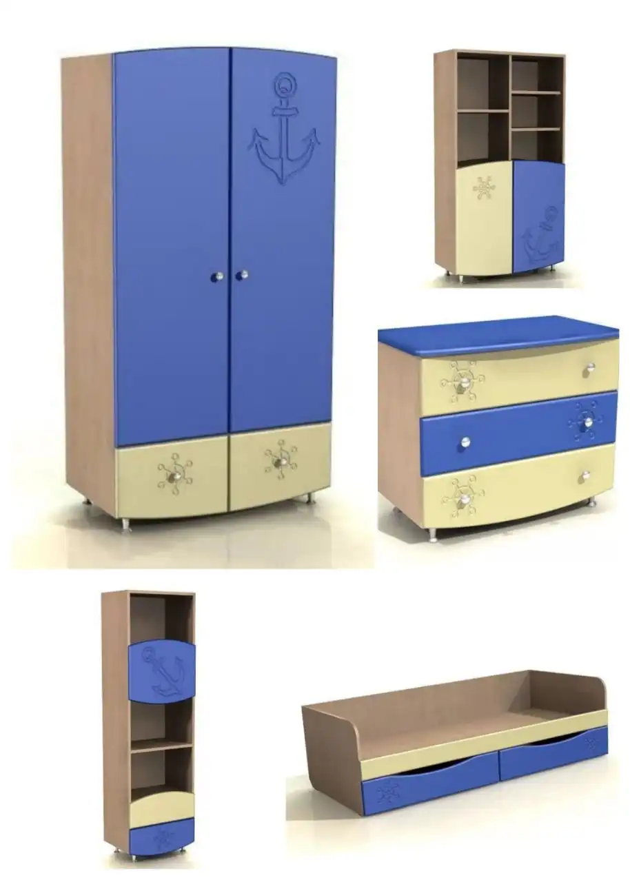 Комплект мебели для детской комнаты в морском стиле
